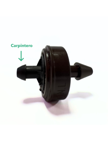 Gotero autocompensante y antidrenante salida carpintero