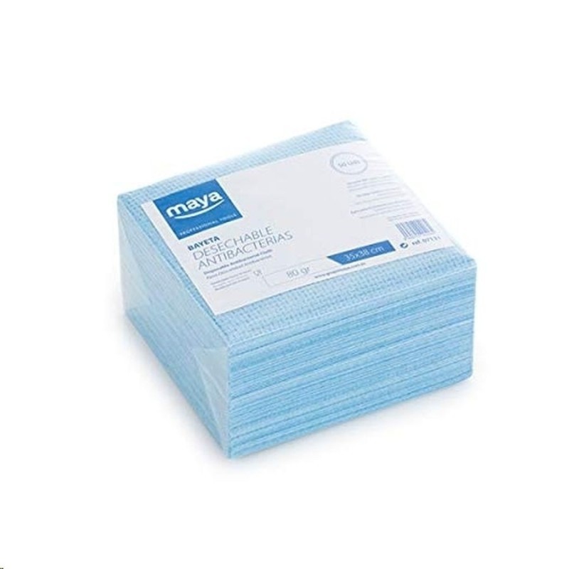 BAYETAS DESECHABLES ANTIBACTERIANAS AZUL K-50