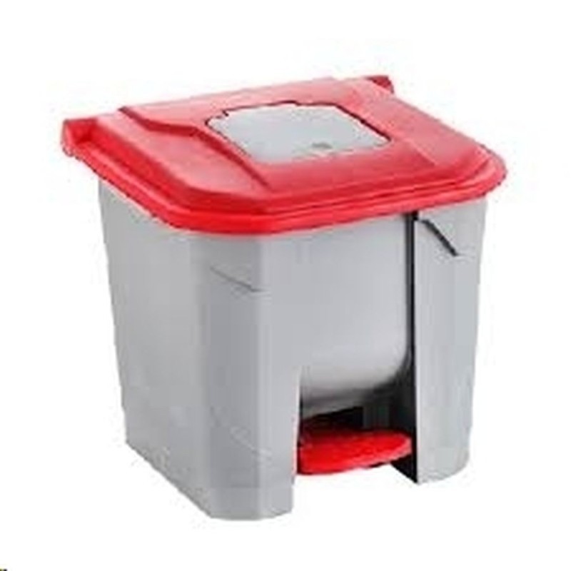 PAPELERA C/PEDAL Y CUBO INTERIOR 30L ROJO